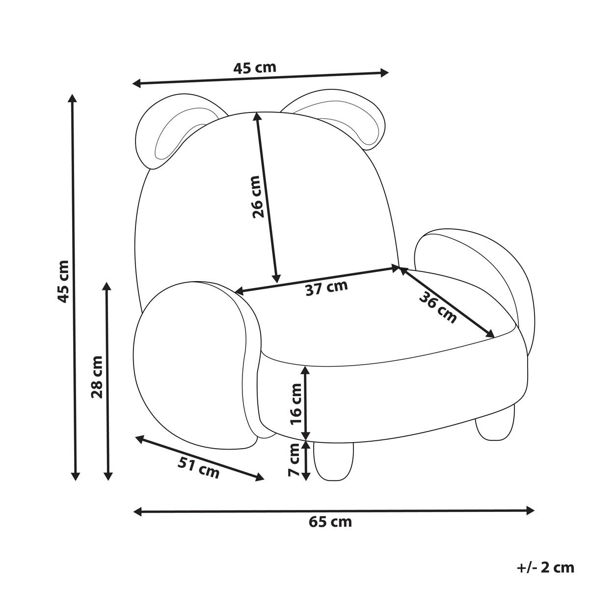 KINDERSESSEL Teddy-Optik cremeweiß Tierform Hase Kanna - Weiß, Kunststoff/Textil (65/45/51cm) - Beliani