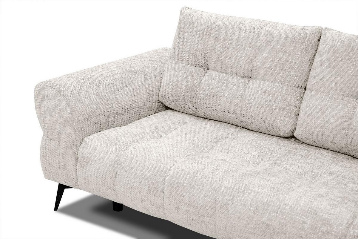 ECKSOFA SALVINI 5-Sitzer, ecru - Ecru/Schwarz, Holzwerkstoff/Textil (292/158cm) - Wozimo