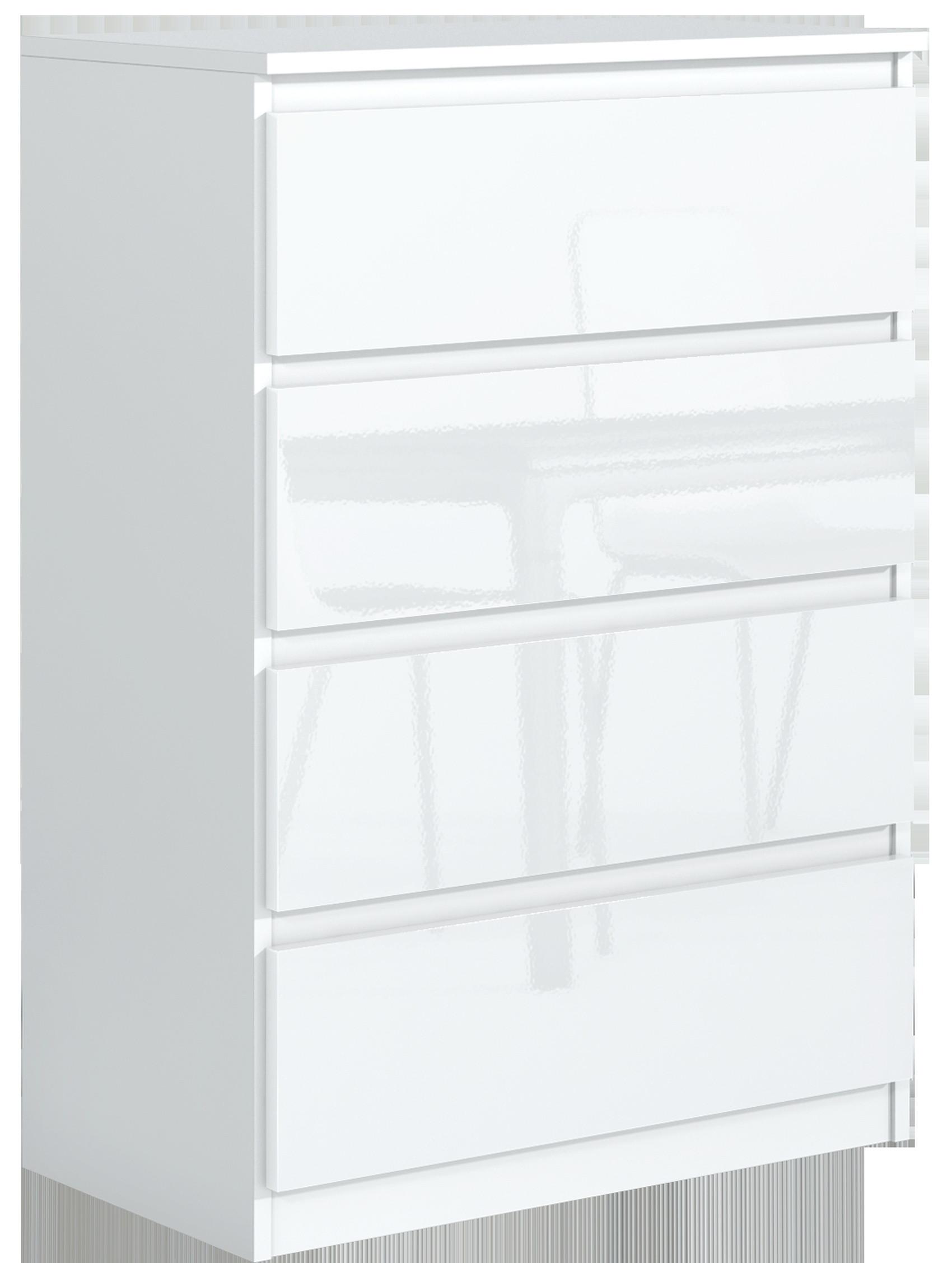 KOMMODE Weiß, Hochglanz 70/102/39 - Schwarz Hochglanz/Weiß, Holzwerkstoff (70/102/39cm) - RAUMHIRSCH FURNITURE
