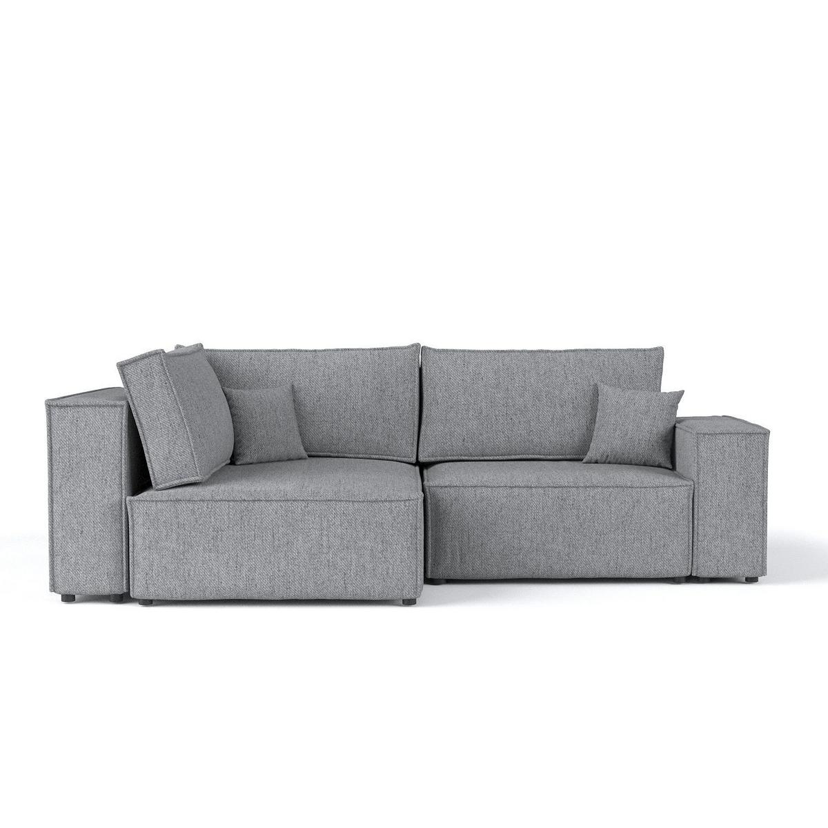 ECKSOFA AVION mit Schlaffunktion Grau im Neve Stoff - Schwarz/Grau, Holz/Holzwerkstoff (253/148cm) - AltaBeds