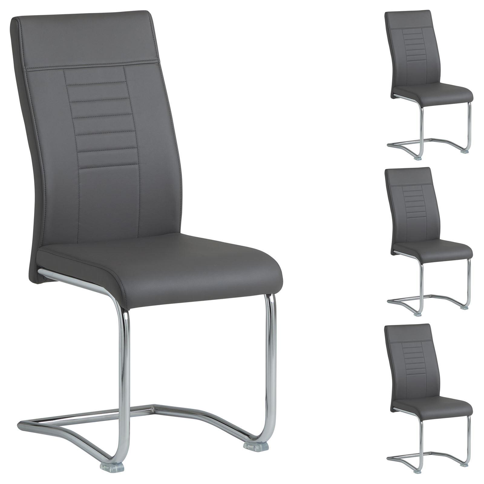 ESSZIMMERSTUHL LOANO 4er-Set dunkelgrau - Dunkelgrau, Textil (42/98/60cm) - CARO-Möbel