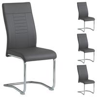 ESSZIMMERSTUHL LOANO 4er-Set dunkelgrau - Dunkelgrau, Textil (42/98/60cm) - CARO-Möbel