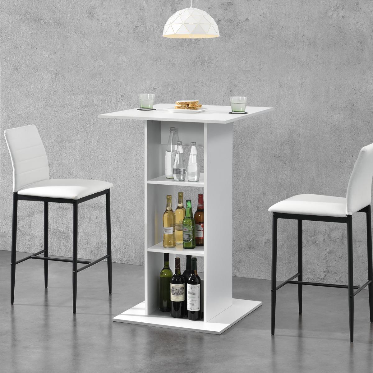 BARTISCH Visby - Weiß, Holzwerkstoff (70/70/110cm) - [en.casa]