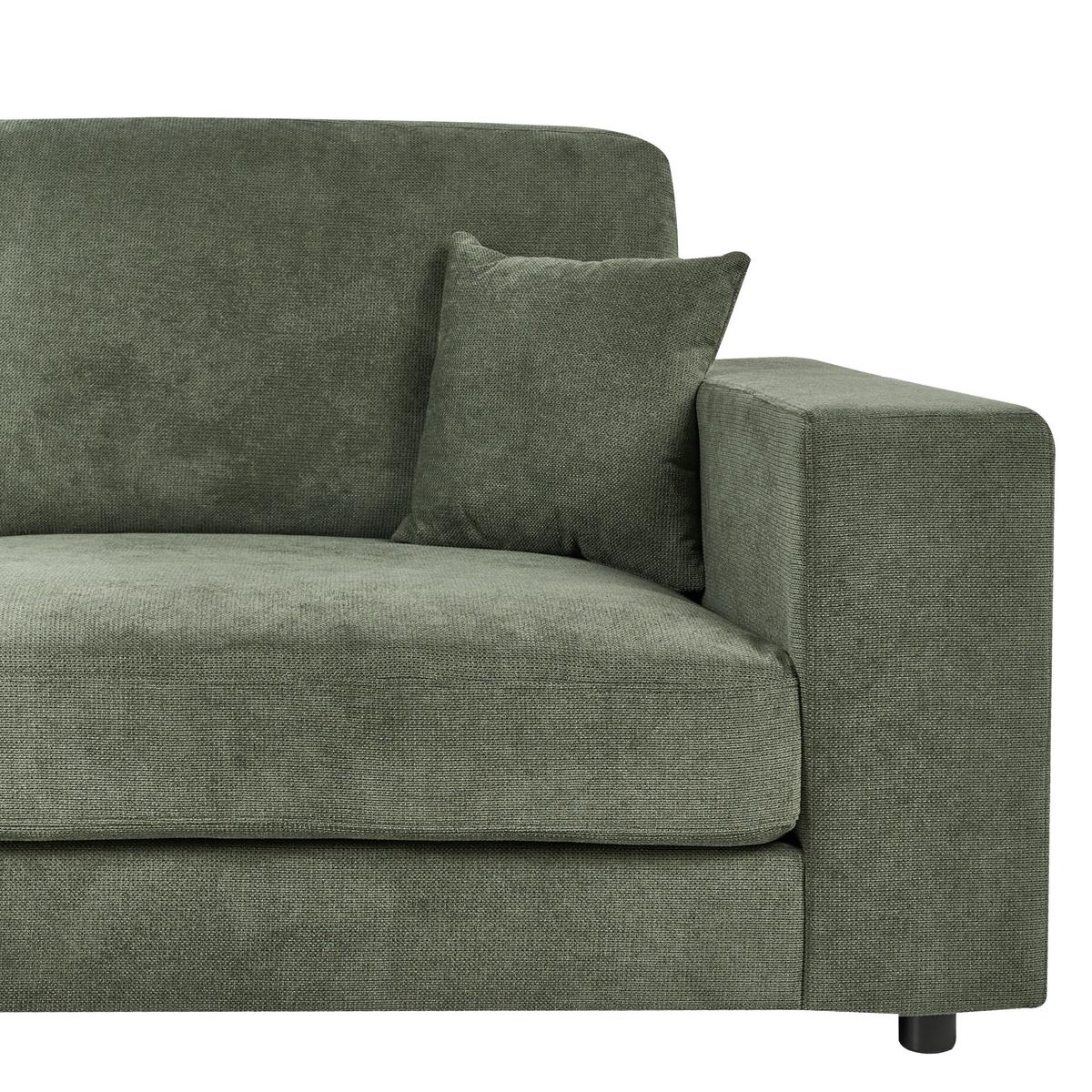 ECKSOFA 3-Sitzer Stoff Grün rechtsseitig Lofoten - Grün, Textil (250/185cm) - Beliani