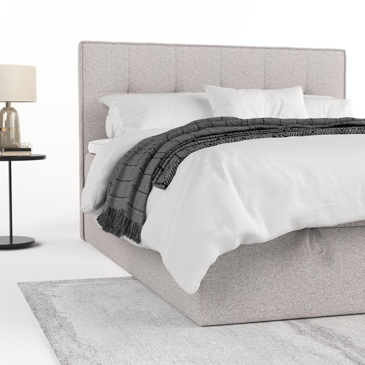 BOXBETT Tivra 160/200 cm Beige im Riva Stoff - Beige/Schwarz, Holz/Holzwerkstoff (160/200cm) - AltaBeds