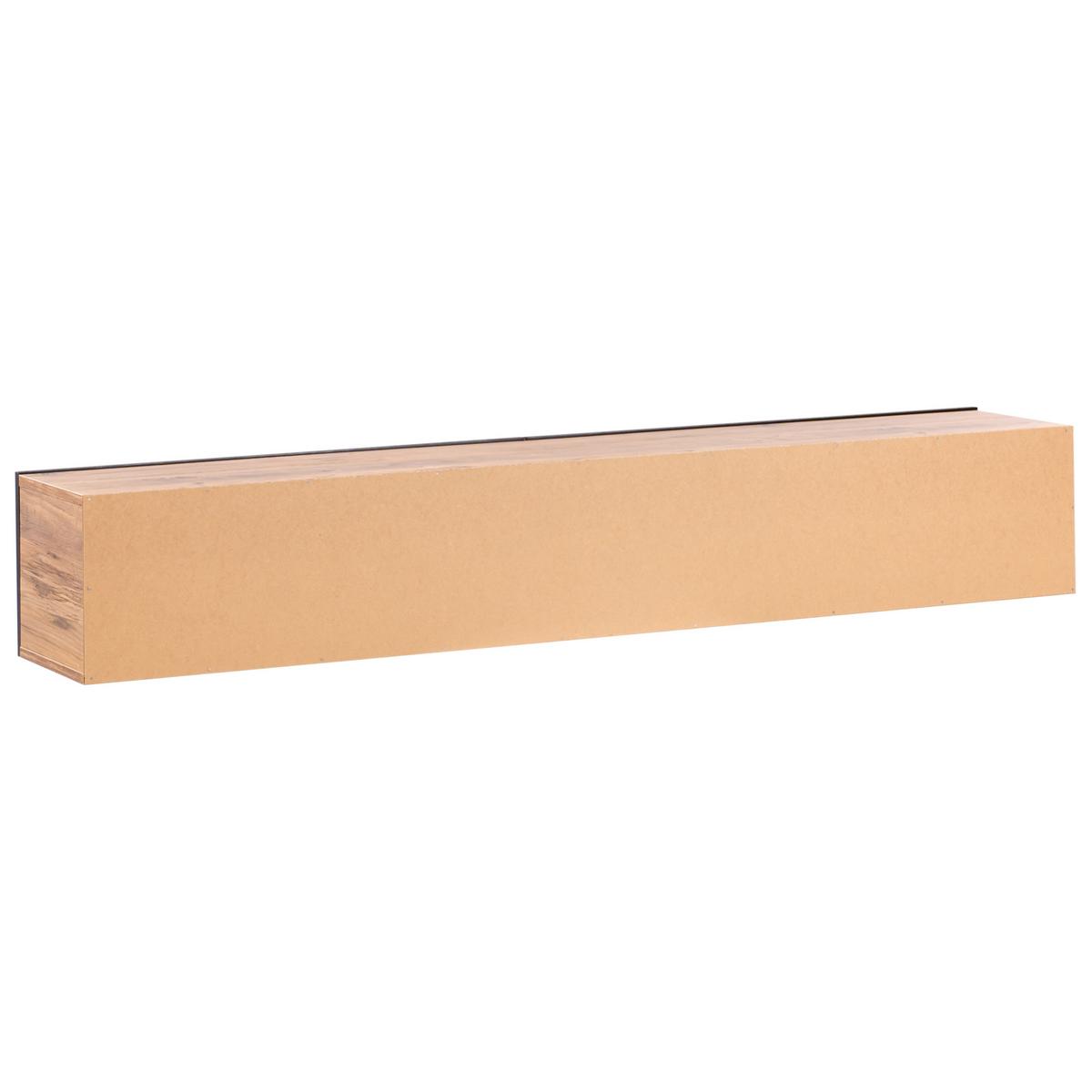 WANDMONTIERTER-TV-SCHRANK Schwarz/Braun Gladstone - Schwarz/Braun, Holzwerkstoff (180/30/32cm) - Beliani