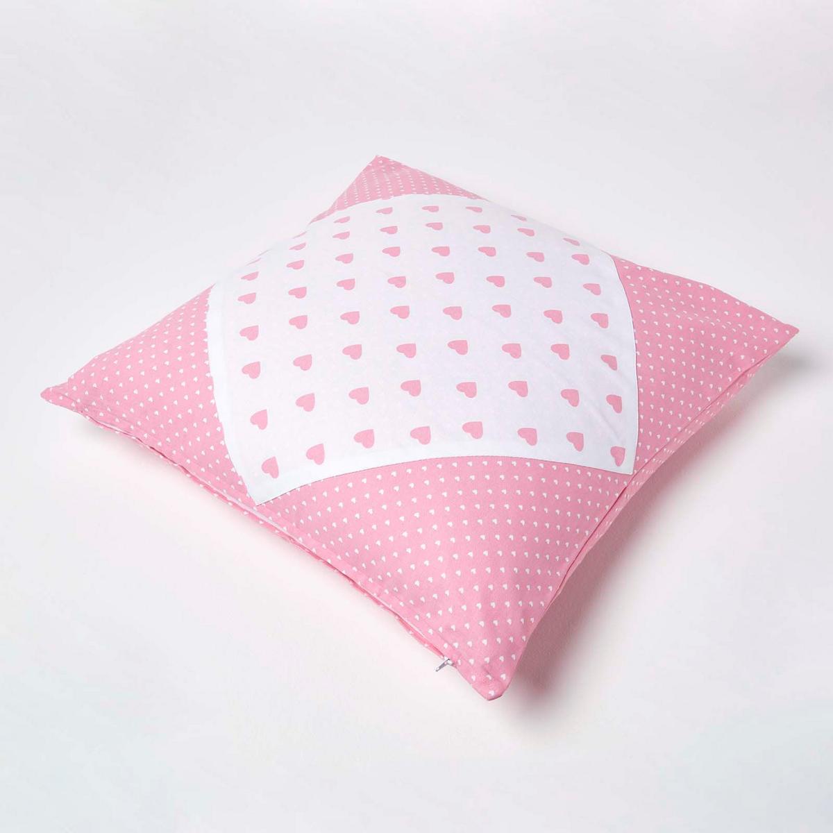 PATCHWORK-KISSENHÜLLE Herzen 60/60 cm - Rosa, Textil (60/60cm) - Homescapes