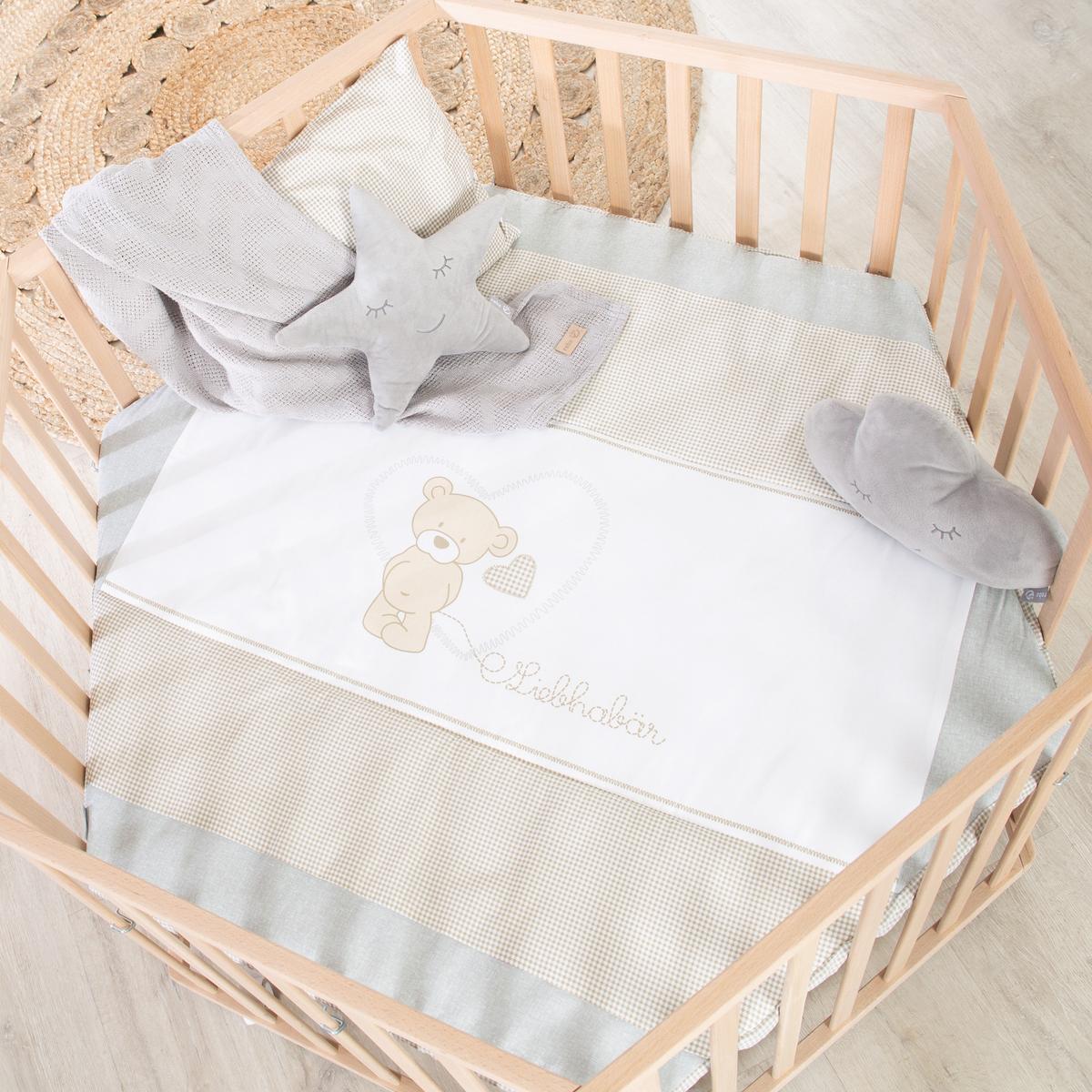 LAUFGITTER 6-eckig Liebhabär - Naturfarben, Holzwerkstoff (118.5/72.5/103.5cm) - Roba