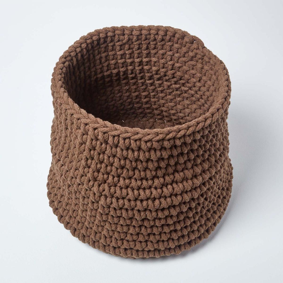 AUFBEWAHRUNGSKORB Baumwolle 42/37 cm - Braun, Textil (42/42/37cm) - Homescapes