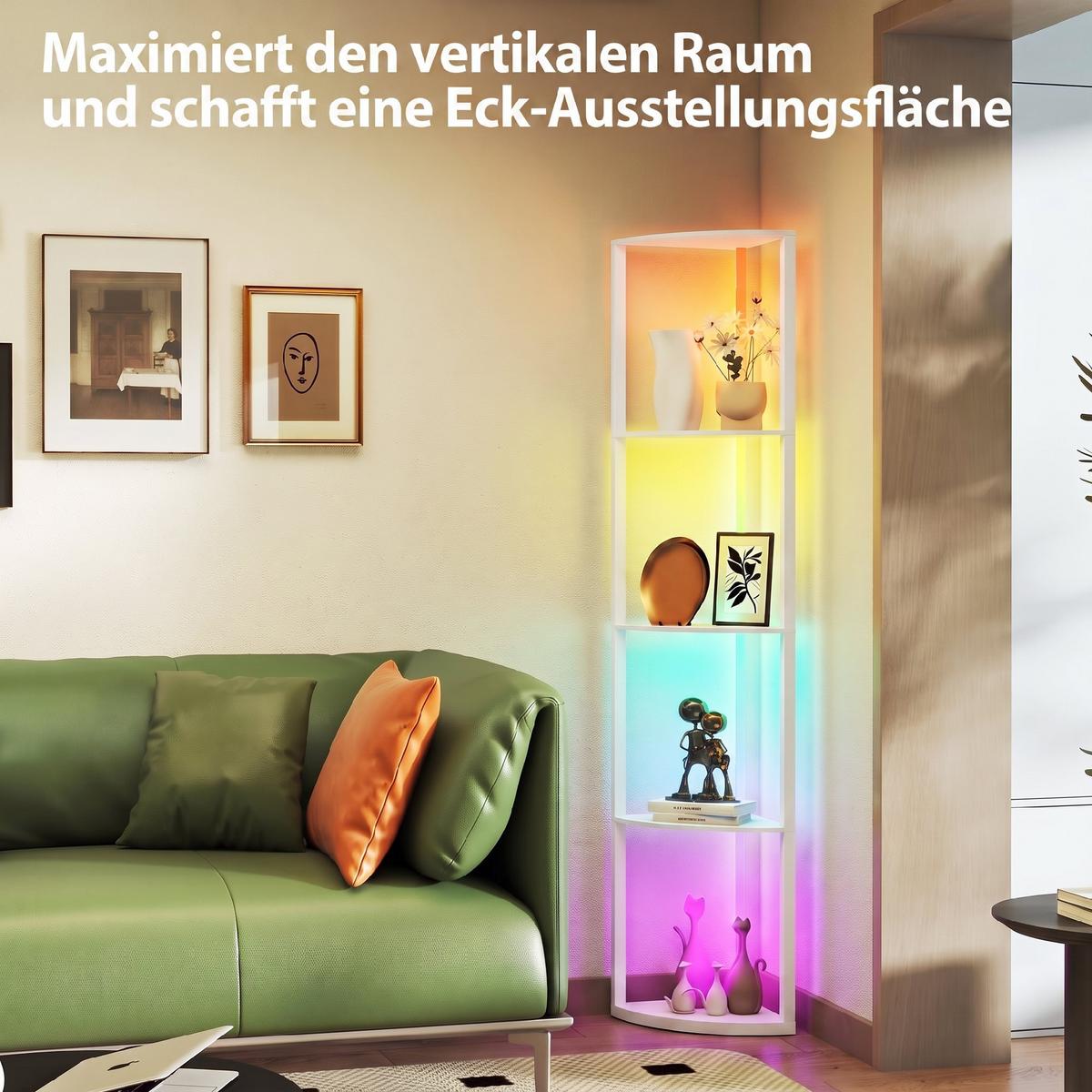 STEHLAMPE MDF Weiß - Weiß, Holzwerkstoff (42/29.5/163cm) - HOMCOM