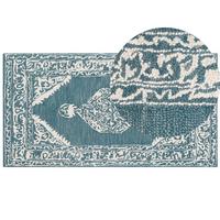 KURZFLOR-TEPPICH Gevas 150/80 cm - Blau, Textil (80/150cm) - Beliani