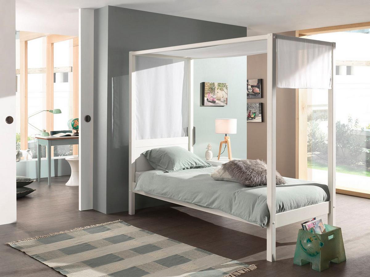 HIMMELBETT Katerína 208x191x98 aus Massivholz in Weiß - Weiß, Holz (90/200cm) - 58aufmkessel