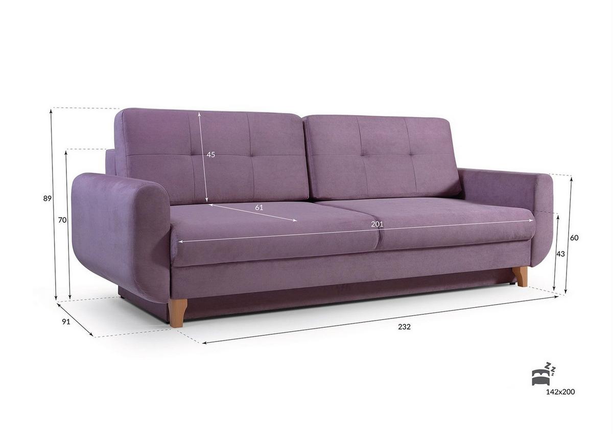 SOFA 3-sitzer Arlet In Stoff Riviera - Hellgrau, Holzwerkstoff/Textil (234/88/101cm) - Fun Möbel