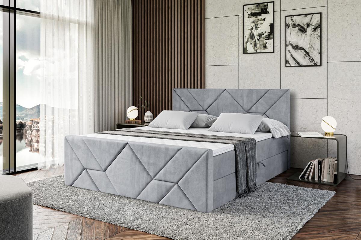BOXBETT BARWA-Z - 140x200 cm - H4 - Grau - Grau, Holzwerkstoff (140/200cm) - ALTDECOR