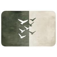 BADEMATTE Japandi - Vogel - Grün 60x40 cm - Olivgrün, Textil (60/40cm) - OnlyWow