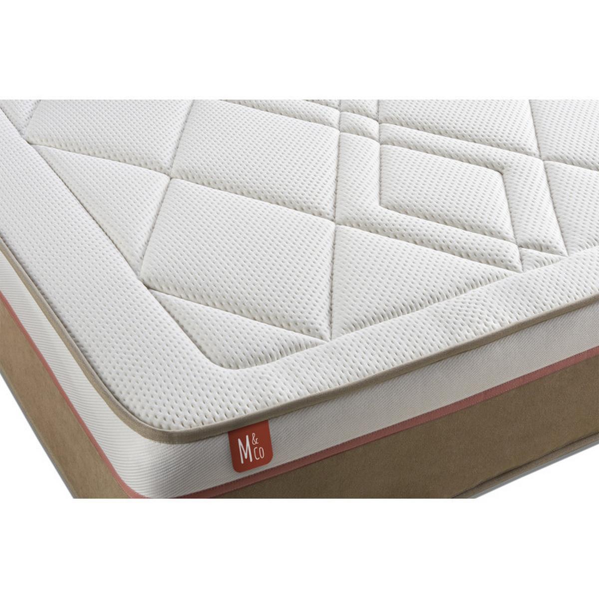 MATRATZE Le Soyeux Taschenfederkern und Memory-Schaum 90 x 190 cm h2 - Weiß, Textil (90/190cm) - Marmottes & Co