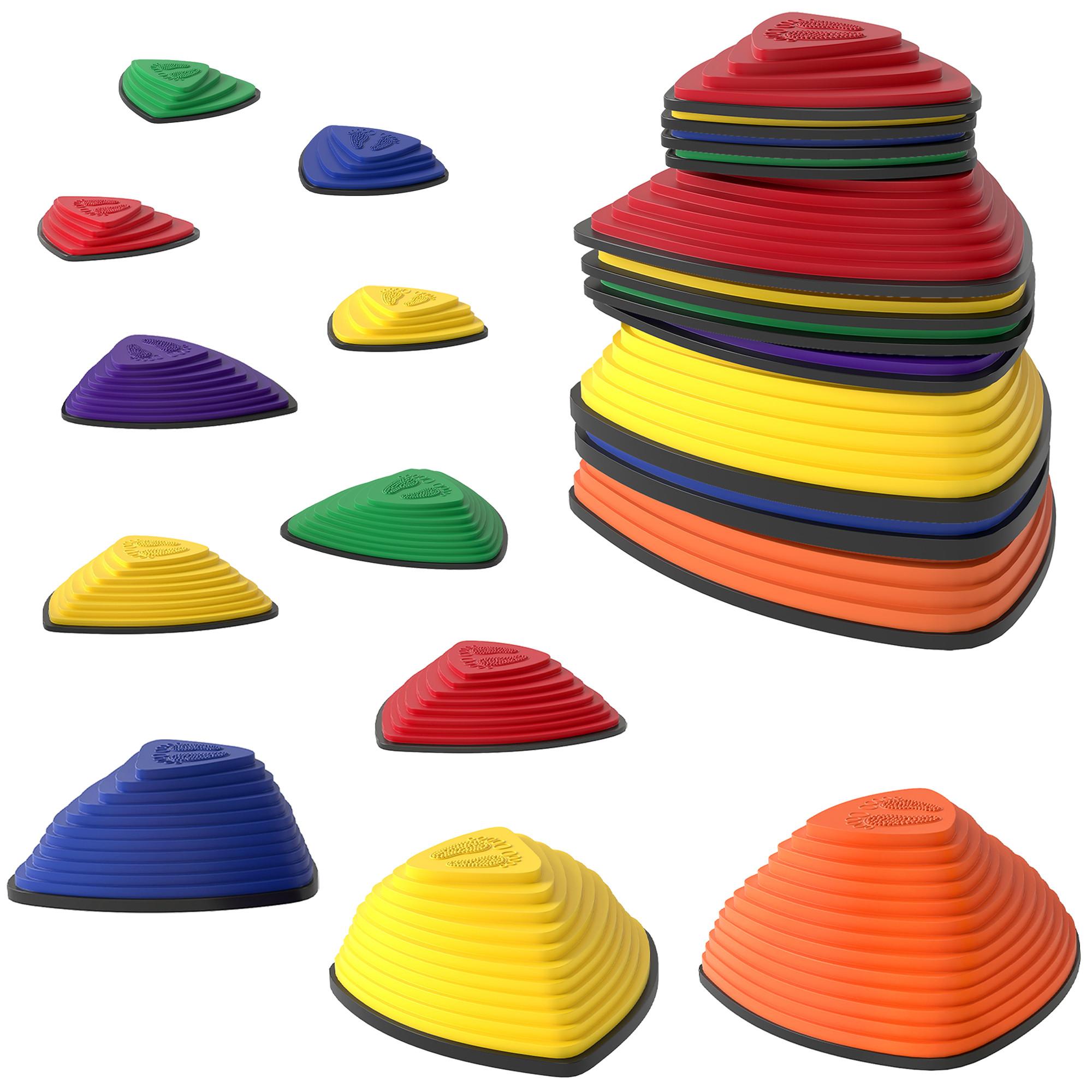 BALANCIERSTEINE 11 Stück Rutschfeste Trittsteine für Kinder 3-8 Jahren Bunt - Multicolor, Kunststoff (37.5/16/37.5cm) - AIYAPLAY