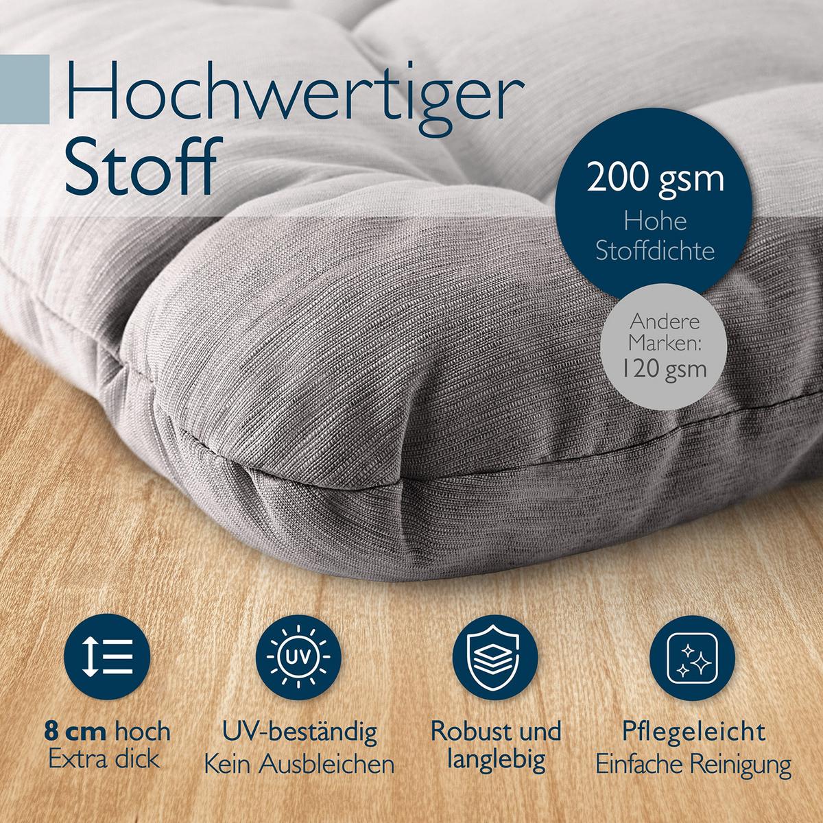 STUHLKISSEN HighLux SK 35/35/8cm Hellgrau (4tlg) - Hellgrau, Textil (35/35/32cm) - Beautissu 