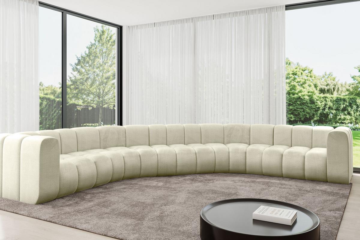 WOHNLANDSCHAFT modulares Sofa Lazro-U1 - 373x373x70 cm Beige - Beige, Holzwerkstoff/Textil (373/70/373cm) - ALTDECOR