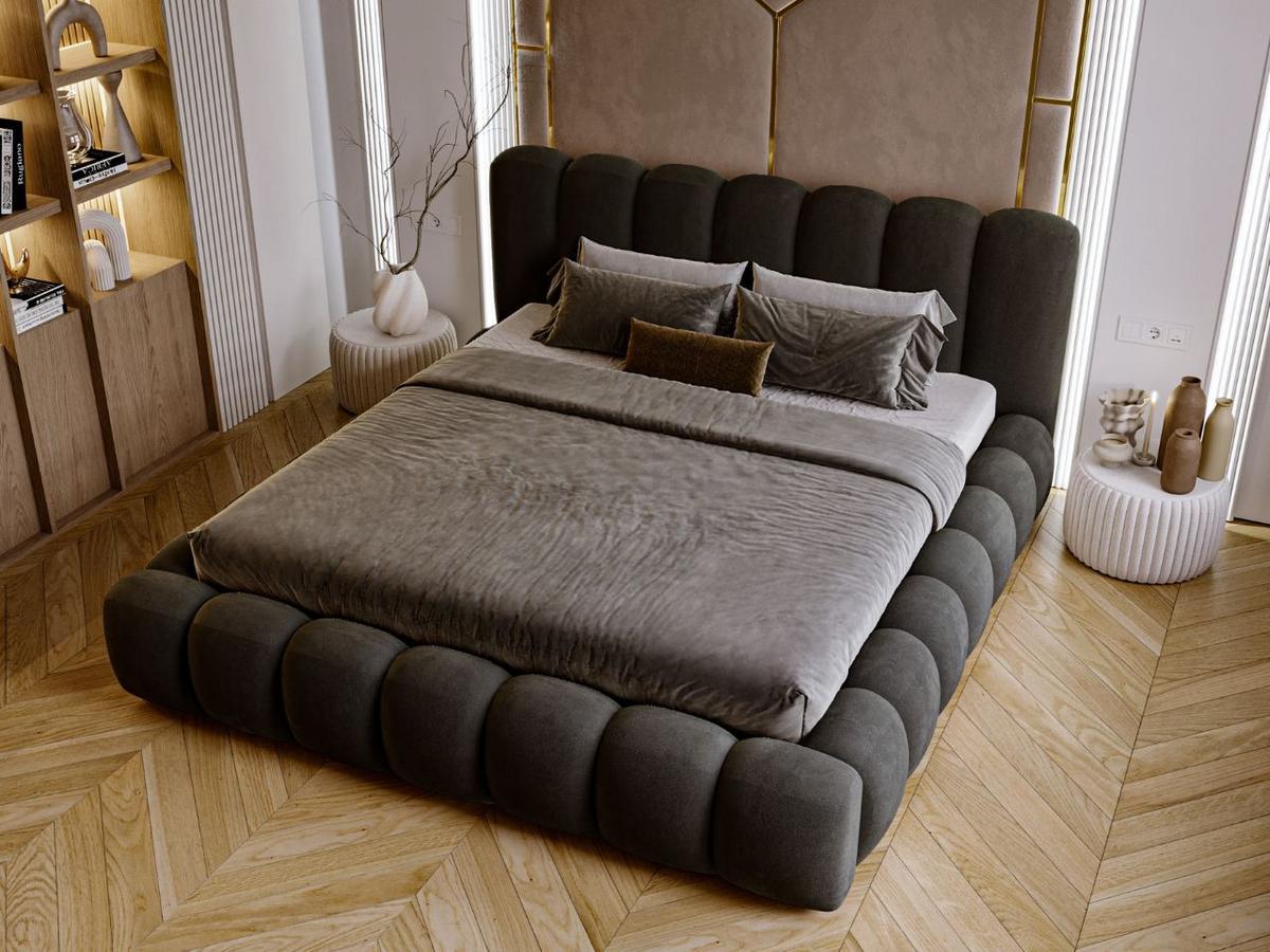 POLSTERBETT Averia 140x200 Schwarz - Schwarz, Textil (140/200cm) - Graingold