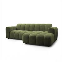 ECKSOFA TISI Olivgrün Strukturstoff - Olivgrün, Holz (274/165cm) - MASSENO