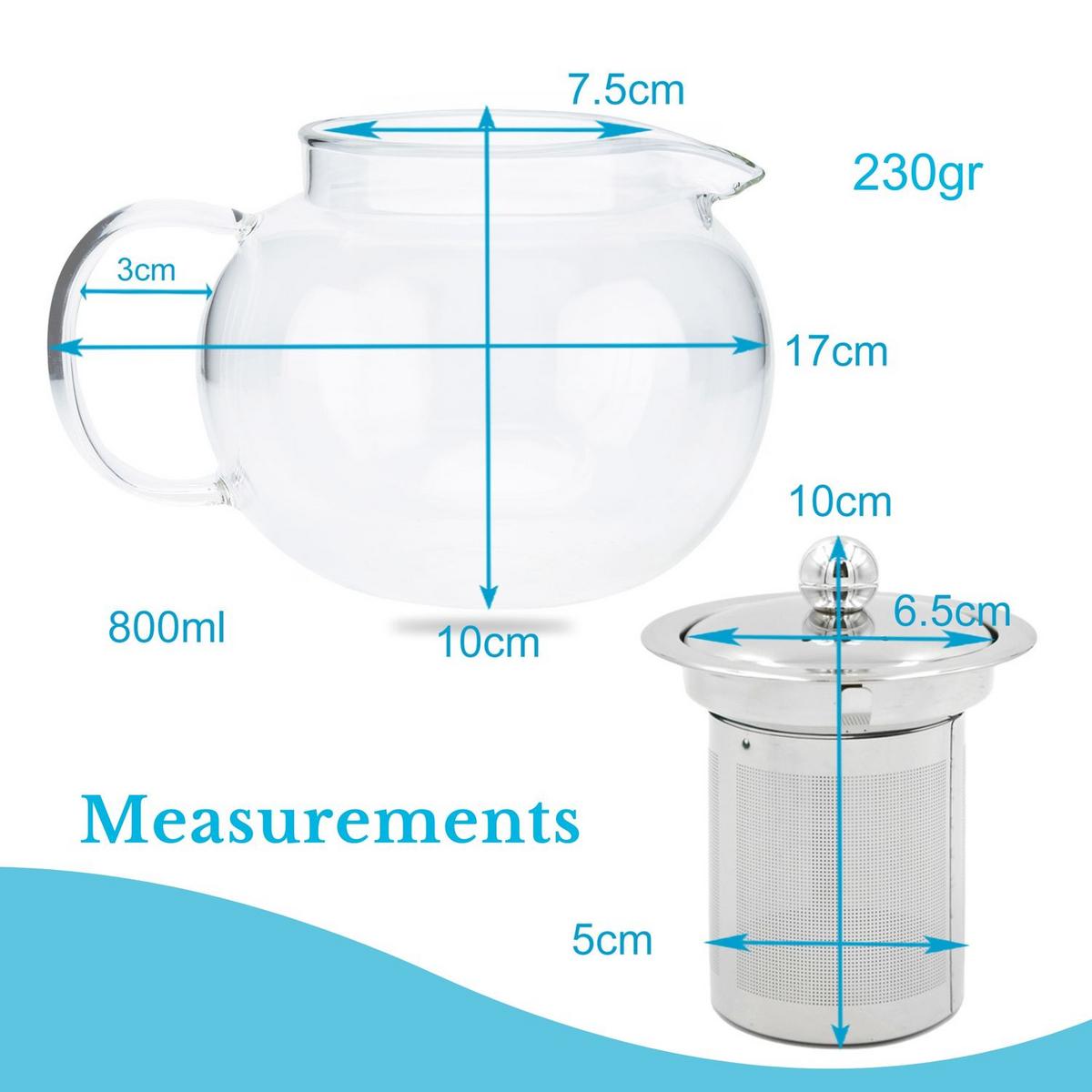 TEEKANNE mit Filter 800ml - Transparent, Glas (0.8L) - Intirilife