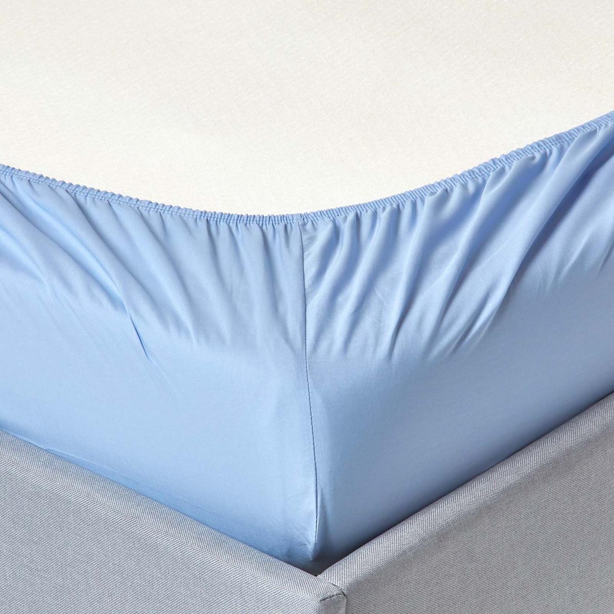 PERKAL-SPANNBETTLAKEN, Ägyptische Baumwolle, Fadendichte 200 - Blau, Textil (150/200cm) - Homescapes