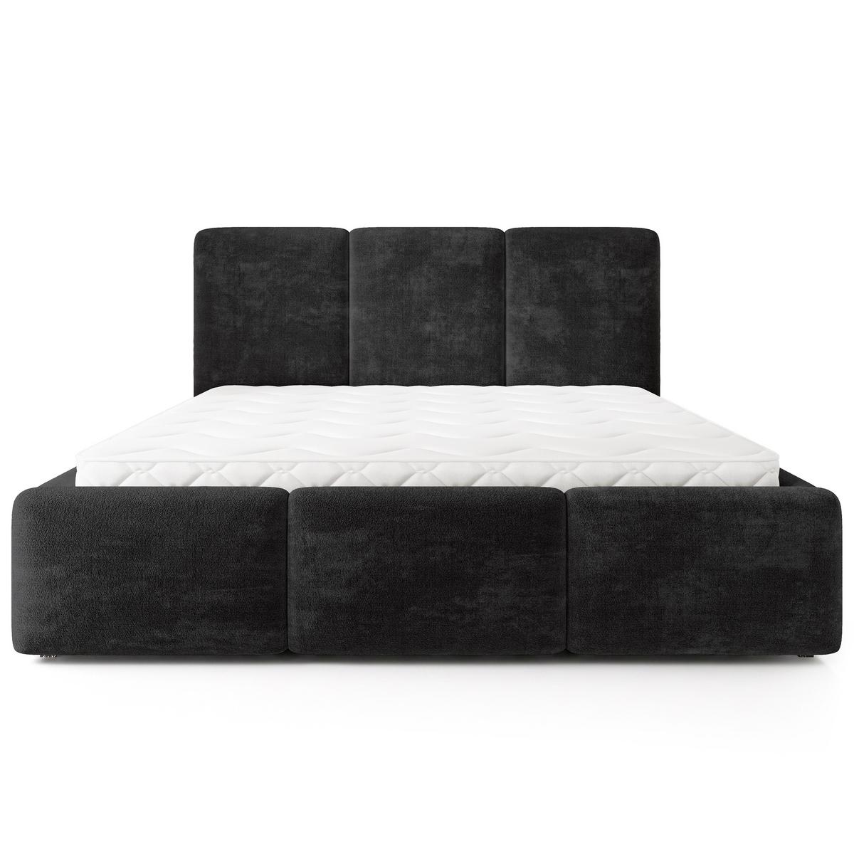POLSTERBETT MORENA LM 140x200 cm mit Bettkästen - Schwarz - Schwarz, Holz (140/200cm) - MASSENO