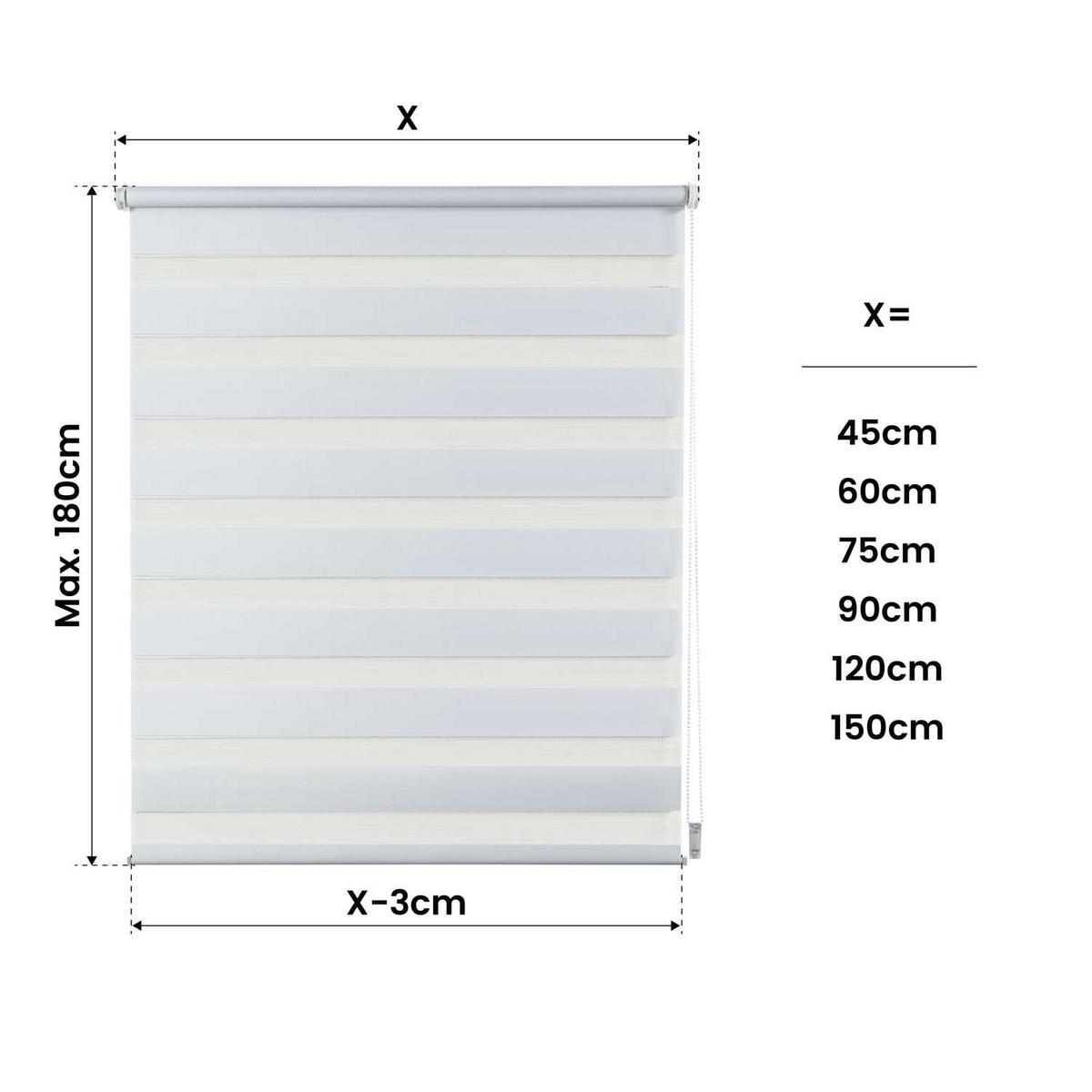DOPPELROLLO Weiß, 75 cm x 180 cm - Weiß, Kunststoff (75/180cm) - STORESDECO