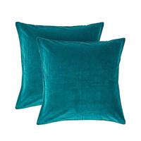KISSENHÜLLEN 2er-Set Baumwollsamt petrol 40/40 cm - Petrol, Textil (40/40cm) - Homescapes