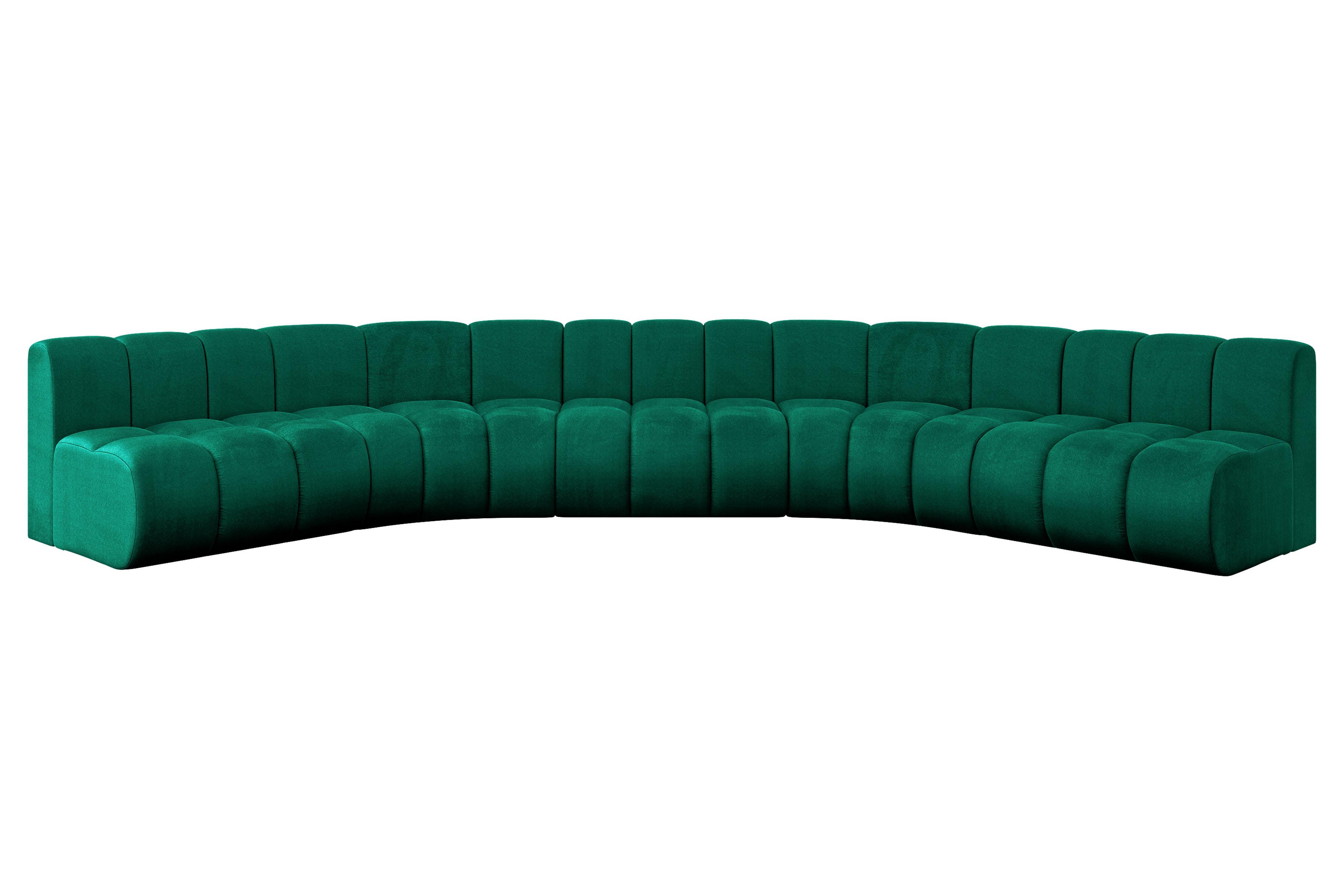 WOHNLANDSCHAFT modulares Sofa Montra-U1 - 490x174x70 cm Grün - Dunkelgrün, Holzwerkstoff/Textil (490/70/174cm) - ALTDECOR