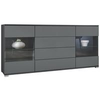 SIDEBOARD Bari Graphit Seidenmatt - Graphitfarben, Holzwerkstoff (166.5/75.5/35cm) - Vladon