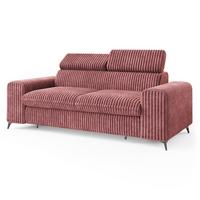 BETTSOFA BENETE Rosa Cordstoff mit Schlaffunktion - Rosa, Holz/Textil (191/89/92cm) - MASSENO