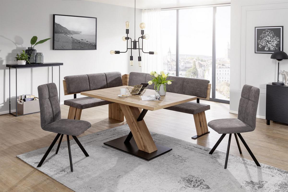 ECKBANKGRUPPE Dajana Holzwerkstoff Appalachian Eiche Polster Braun - Eichefarben/Braun, Holzwerkstoff (205/1/155cm) - 58aufmkessel