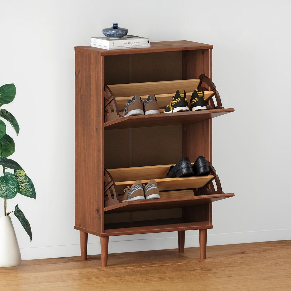 SCHUHKIPPER MIKKA Kastanie - Kastanienfarben, Holz (59/96/25cm) - IDIMEX