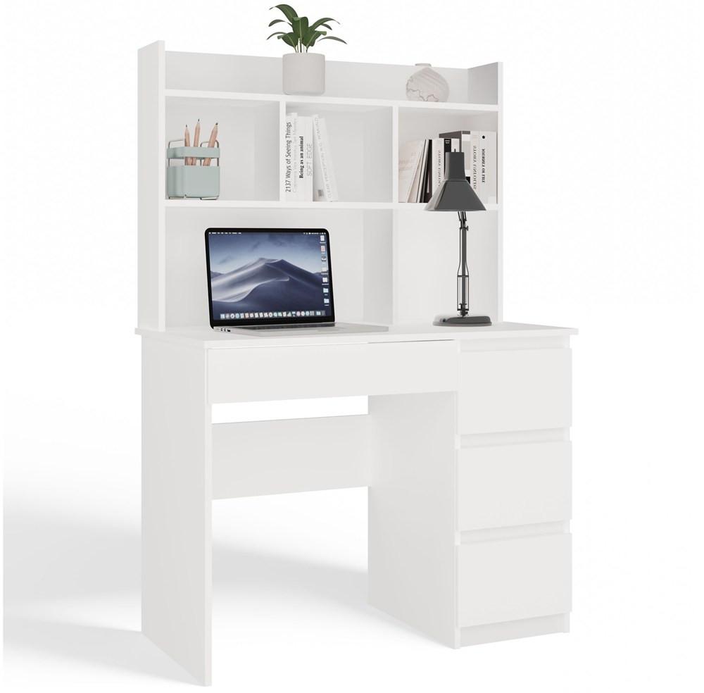 SCHREIBTISCH Weiß 98/146/52 - Weiß, Holzwerkstoff (90/50/146cm) - RAUMHIRSCH FURNITURE