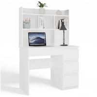 SCHREIBTISCH Weiß 98/146/52 - Weiß, Holzwerkstoff (90/50/146cm) - RAUMHIRSCH FURNITURE