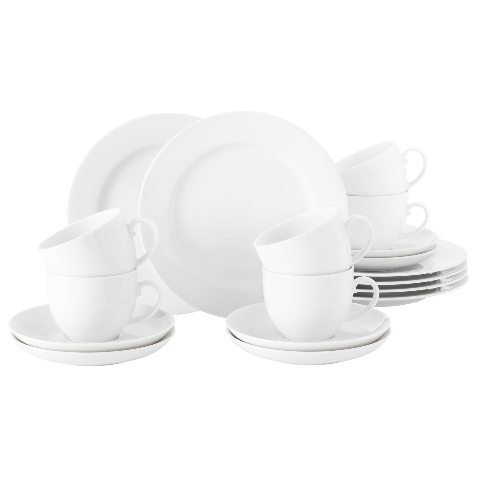 KAFFEESERVICE Rondo/Liane weiß 18-tlg. - Weiß, Keramik (2/2/2cm) - Seltmann Weiden