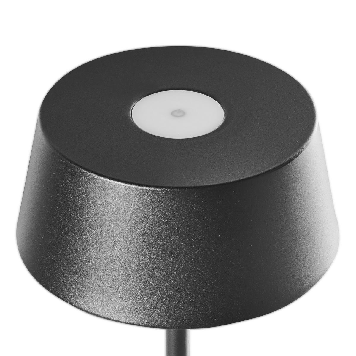 KABELLOSE LED Tischlampe mit Dimmer Metall Schwarz Guder - Schwarz, Metall (15/15/36cm) - Beliani