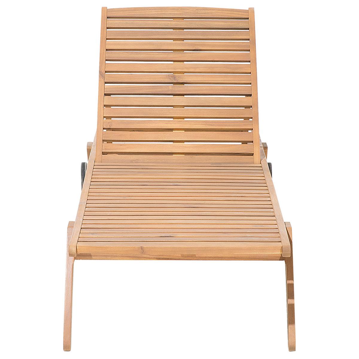 GARTENLIEGE hellbraun Cesana - Hellbraun, Holz (61/80/195cm) - Beliani