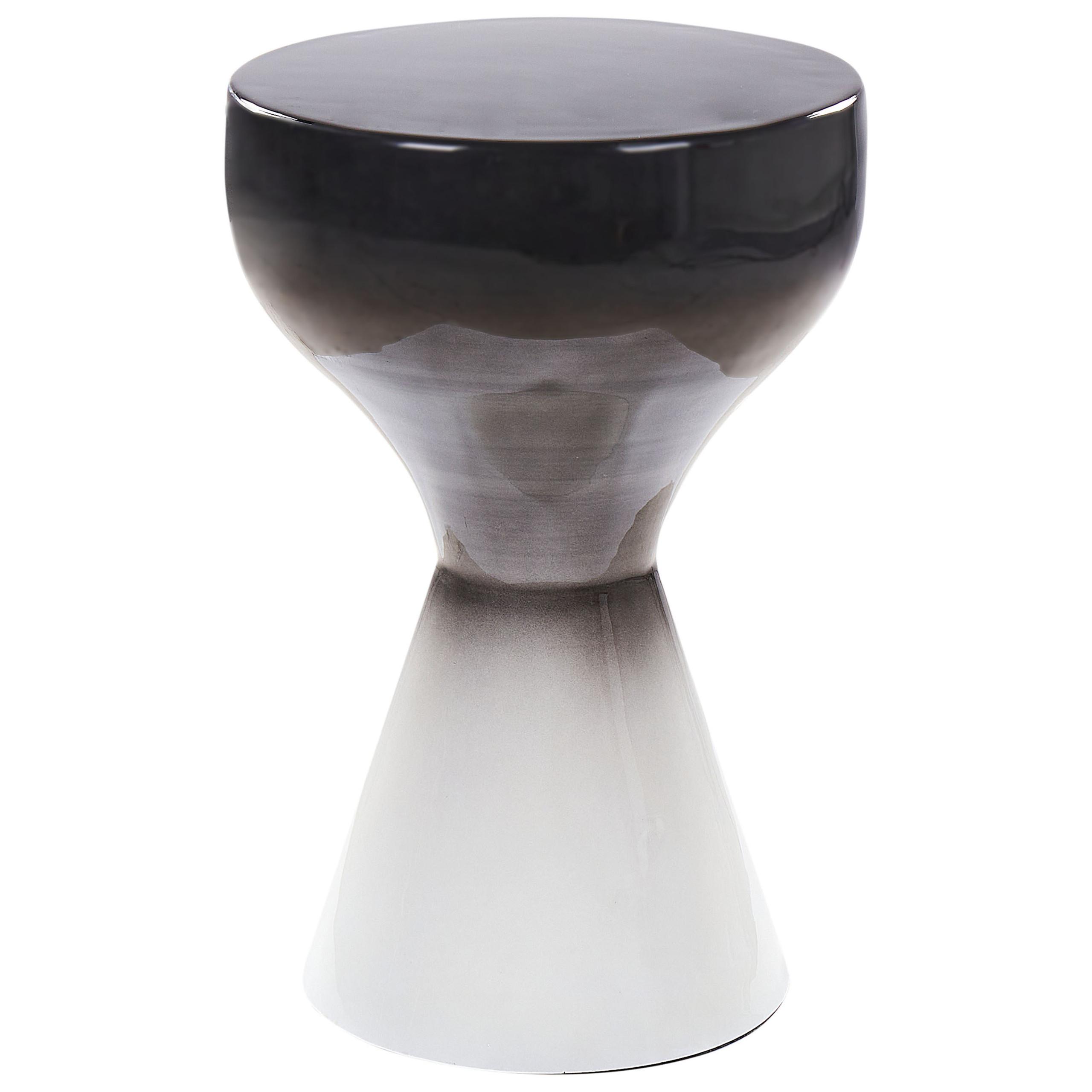 BEISTELLTISCH Metall schwarz-weiß rund 30 cm Tibito - Schwarz/Weiß, Metall (30/30/45cm) - Beliani
