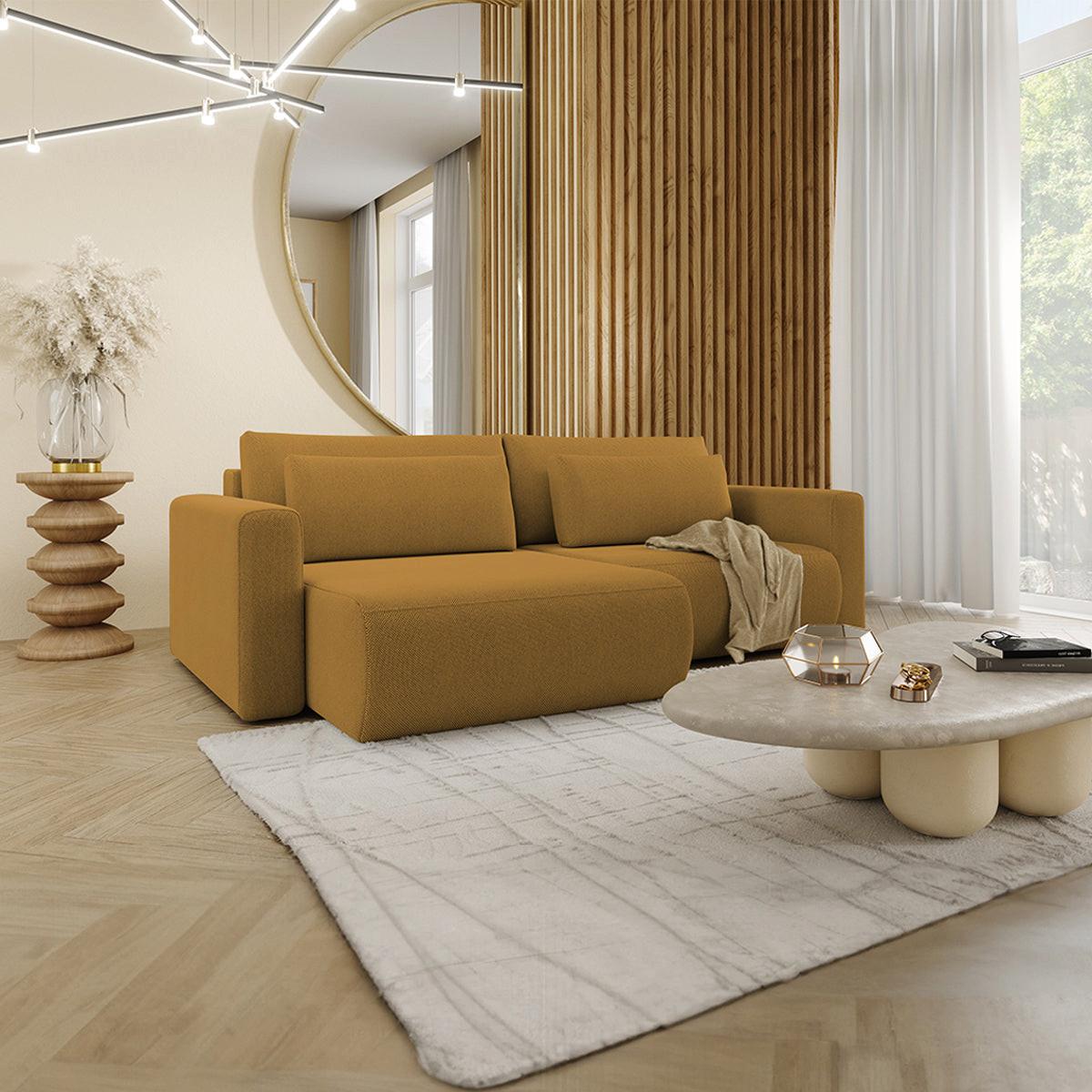 ECKSOFA Evy 3 Sitzplätze Gelb - Gelb, Holz (240/149cm) - Petits-meubles