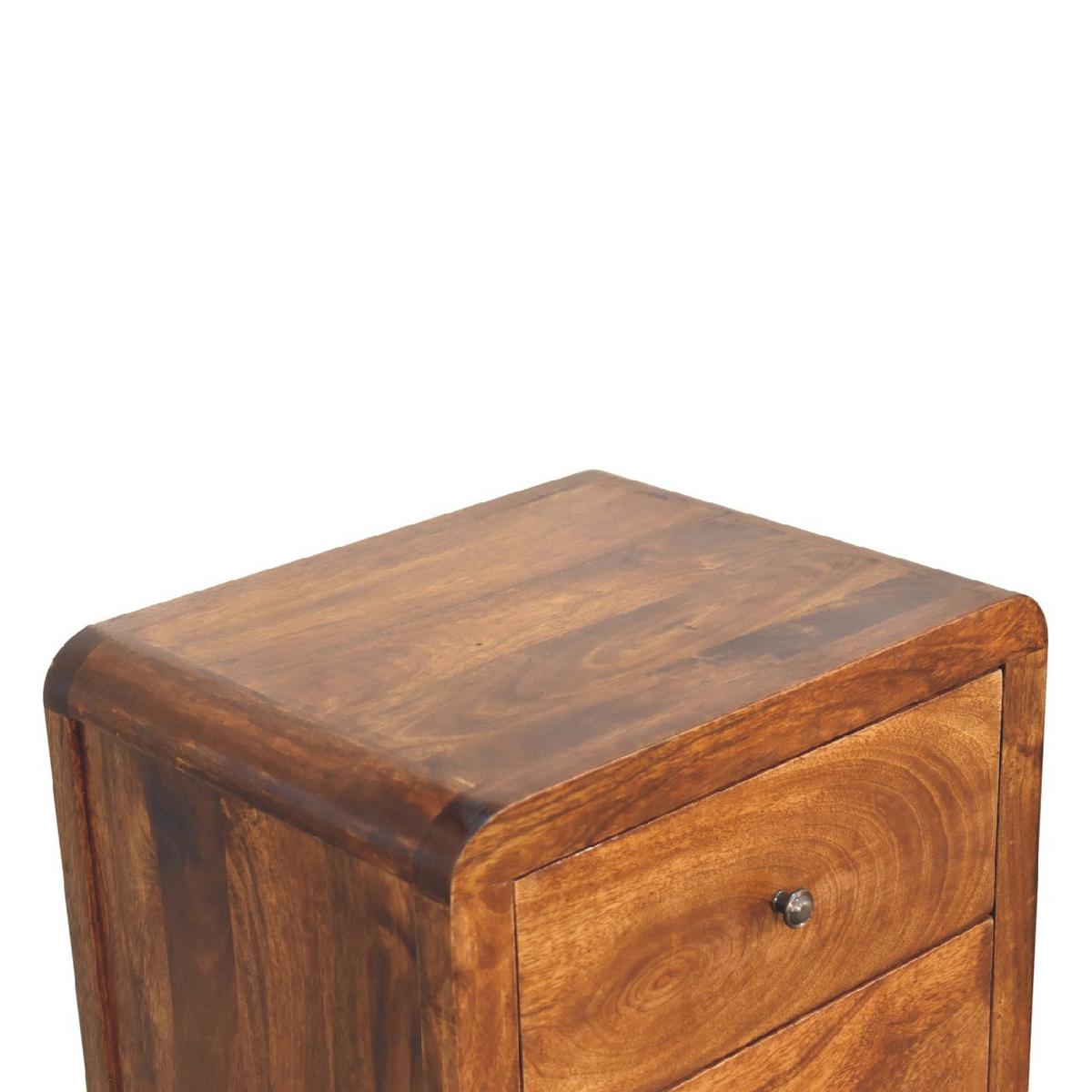 TALLBOY Aspen mit 5 Schubladen, Braun - Messingfarben/Braun, Mangoholz/Holz (45/90/35cm) - Artisan Furniture
