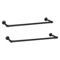 KLEIDERSTANGE 2-er Set - L92 x T30 cm - Schwarz, Metall (30/2.6/11cm) - Calicosy