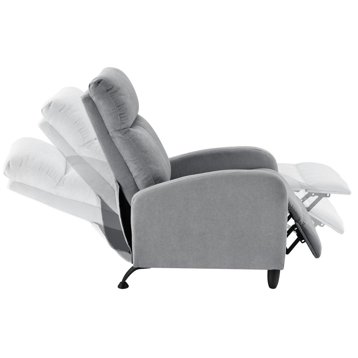 POLSTERSESSEL Bregenz Textil Hellgrau - Hellgrau, Textil (60/102/92cm) - [en.casa]