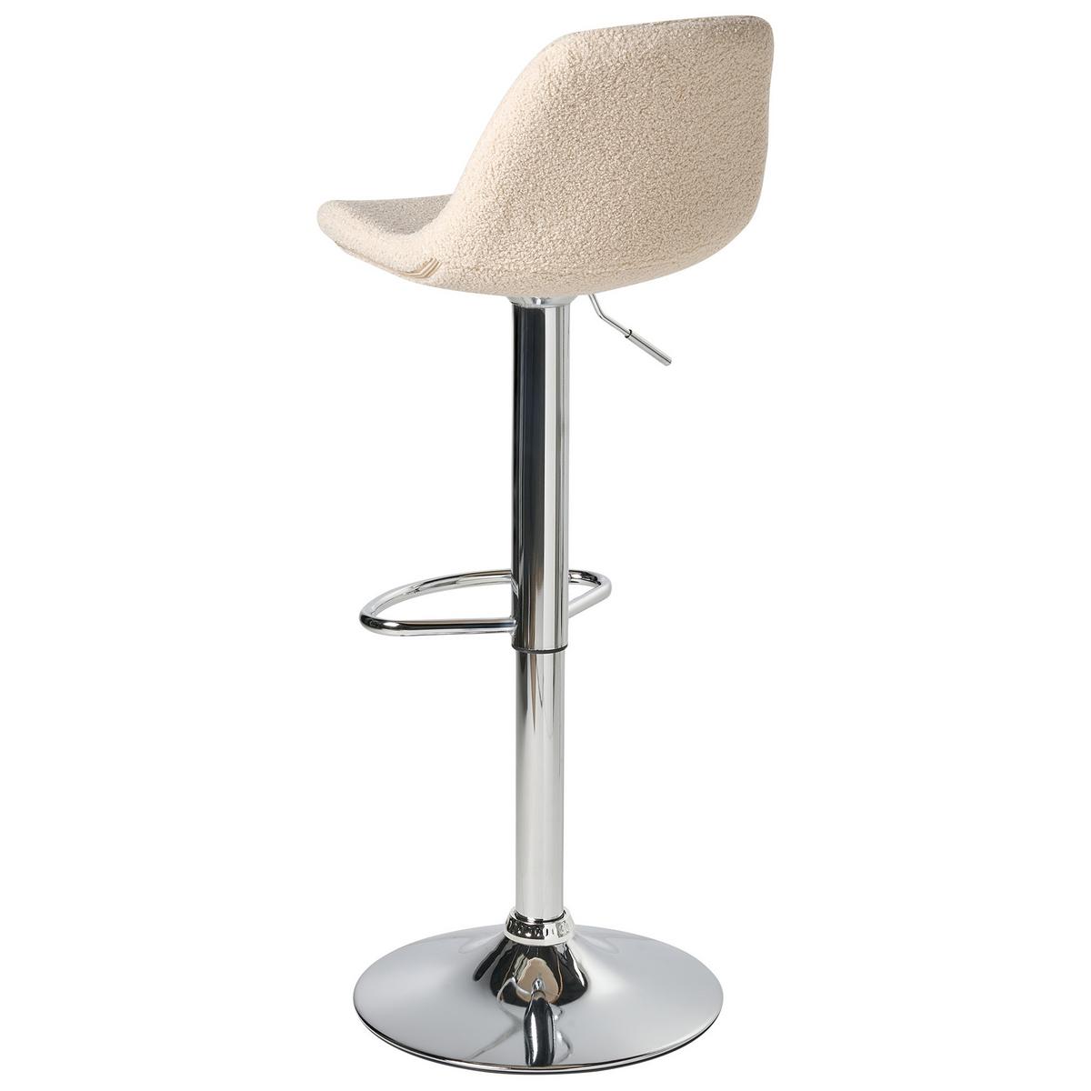 BARHOCKER 2er-Set Bouclé drehbar Hellbeige Kahla - Beige/Silberfarben, Textil (39/80/42cm) - Beliani