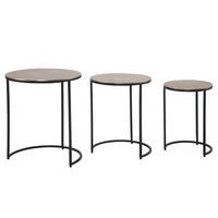 SATZTISCH Set – 3-teilig Rund Aluminium Gold Schwarz - Goldfarben/Schwarz, Metall (45/45/55cm) - KADIMA DESIGN