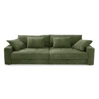 BIG-SOFA mit 2 Bettkästen, viel Stauraum, B274/T113/H84 cm, Liegefläche 103x241 cm, Cord Grün / 15262 - Schwarz/Grün, Kunststoff/Textil (284/84/113cm) - luma-home