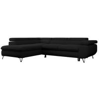 ECKSOFA PEDRO L Schwarz Boucle - Links Seite - Schwarz, Textil/Metall (208/273cm) - MKS