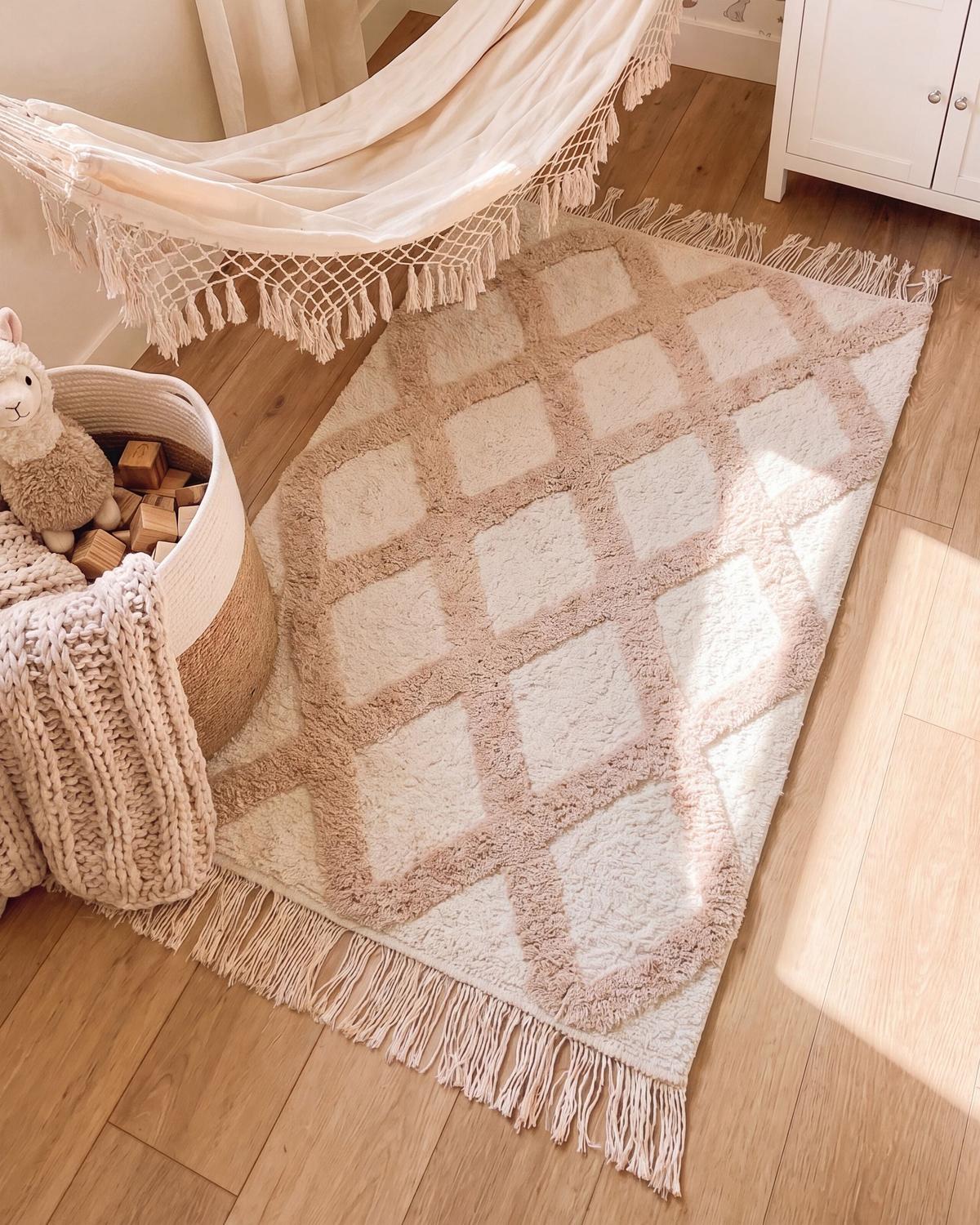 KINDERTEPPICH Hellbeige 60/90 cm Baumwolle Punsari - Beige, Textil (60/90cm) - Beliani